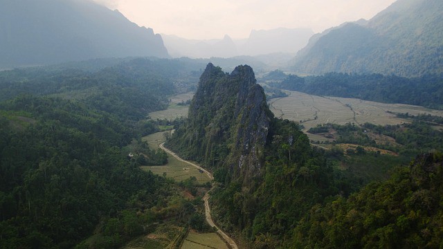 A picture of the view from Nam Xay viewpoint, the number one thing to do when backpacking Vang Vieng