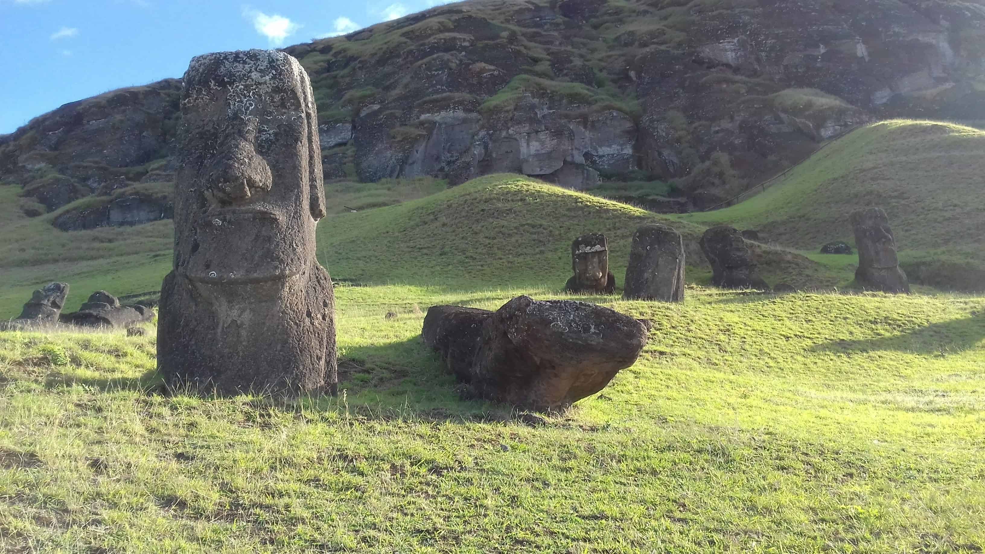 A few of the moai on Easter Island