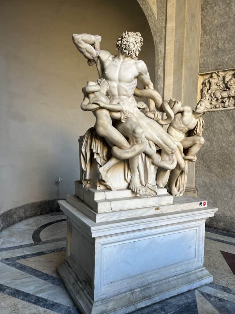 A statue from inside the Vatican Museum. 