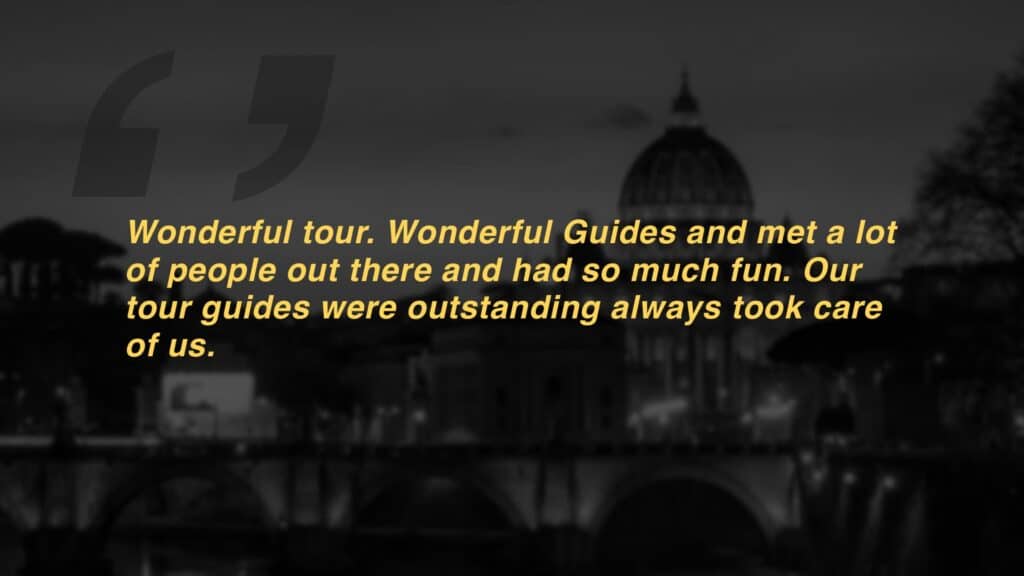 Review which says "Wonderful tour. Wonderful Guides and met a lot of people out there and had so much fun. Our tour guides were outstanding always took care of us. "