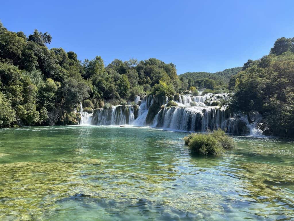 A picture of Skradinski Buk, the best waterfall in Croatia and a big factor in choosing Plitvice or Krka.