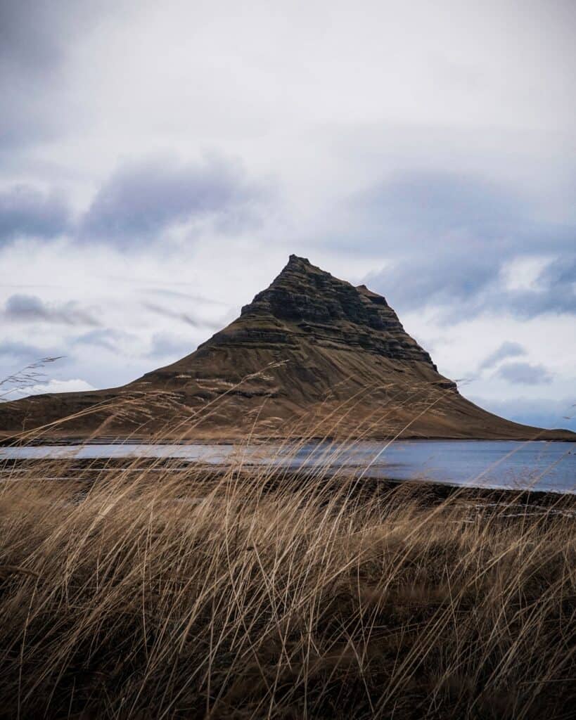 A picture of Kirkjufell mountain.