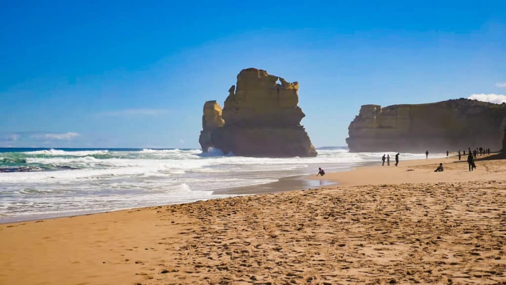 A picture of the 12 Apostles from the beach. 